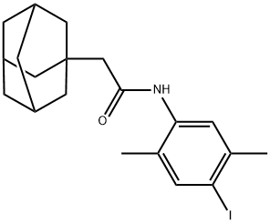 N-(4-iodo-2,5-dimethylphenyl)-2-(tricyclo[3.3.1.1~3,7~]dec-1-yl)acetamide Structural