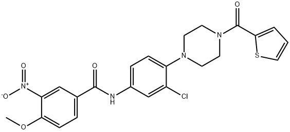N-{3-chloro-4-[4-(thiophen-2-ylcarbonyl)piperazin-1-yl]phenyl}-4-methoxy-3-nitrobenzamide Structural