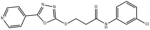 N-(3-chlorophenyl)-3-{[5-(pyridin-4-yl)-1,3,4-oxadiazol-2-yl]sulfanyl}propanamide Structural