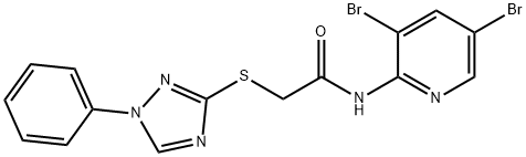 N-(3,5-dibromopyridin-2-yl)-2-[(1-phenyl-1H-1,2,4-triazol-3-yl)sulfanyl]acetamide Structural