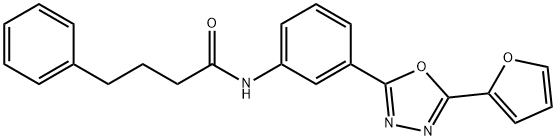 N-{3-[5-(furan-2-yl)-1,3,4-oxadiazol-2-yl]phenyl}-4-phenylbutanamide Structural