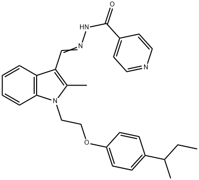 N'-[(E)-(1-{2-[4-(butan-2-yl)phenoxy]ethyl}-2-methyl-1H-indol-3-yl)methylidene]pyridine-4-carbohydrazide Structural