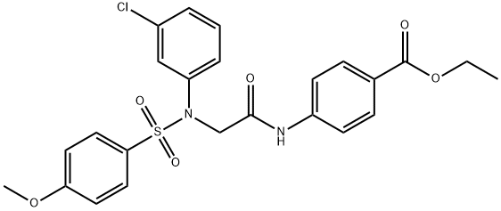 ethyl 4-({N-(3-chlorophenyl)-N-[(4-methoxyphenyl)sulfonyl]glycyl}amino)benzoate Structural