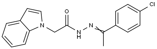 N'-[(1Z)-1-(4-chlorophenyl)ethylidene]-2-(1H-indol-1-yl)acetohydrazide Structural