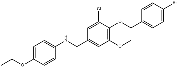 N-{4-[(4-bromobenzyl)oxy]-3-chloro-5-methoxybenzyl}-4-ethoxyaniline Structural