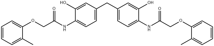 N,N'-[methanediylbis(2-hydroxybenzene-4,1-diyl)]bis[2-(2-methylphenoxy)acetamide] Structural