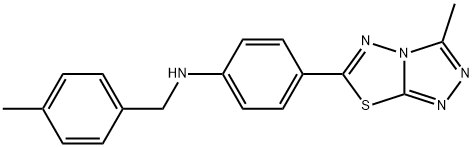 N-[(4-methylphenyl)methyl]-4-(3-methyl-[1,2,4]triazolo[3,4-b][1,3,4]thiadiazol-6-yl)aniline Structural