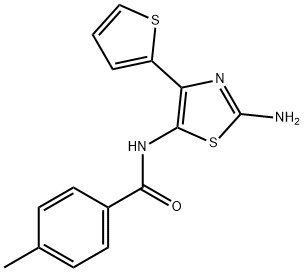 N-(2-amino-4-thiophen-2-yl-1,3-thiazol-5-yl)-4-methylbenzamide Structural