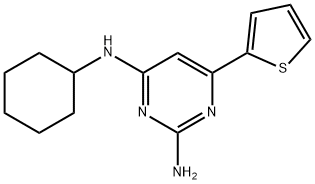 N-[2-amino-6-(2-thienyl)-4-pyrimidinyl]-N-cyclohexylamine Structural