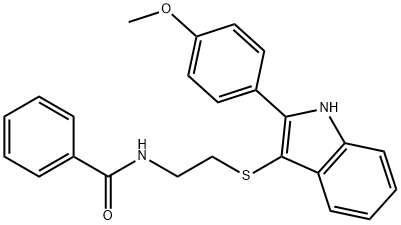 N-(2-((2-(4-methoxyphenyl)-1H-indol-3-yl)thio)ethyl)benzamide Structural