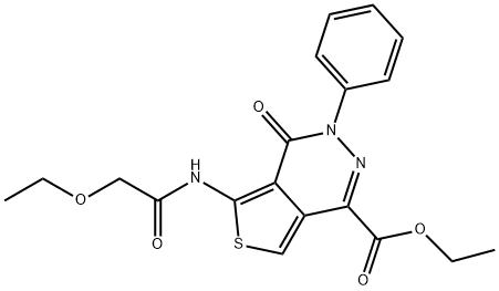 ethyl 5-(2-ethoxyacetamido)-4-oxo-3-phenyl-3,4-dihydrothieno[3,4-d]pyridazine-1-carboxylate Structural