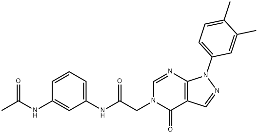 N-(3-acetamidophenyl)-2-(1-(3,4-dimethylphenyl)-4-oxo-1,4-dihydro-5H-pyrazolo[3,4-d]pyrimidin-5-yl)acetamide Structural