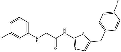 N-[5-[(4-fluorophenyl)methyl]-1,3-thiazol-2-yl]-2-(3-methylanilino)acetamide Structural
