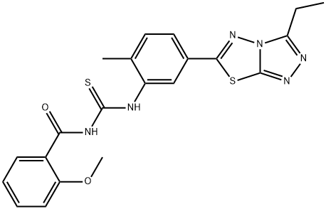 N-[5-(3-ethyl[1,2,4]triazolo[3,4-b][1,3,4]thiadiazol-6-yl)-2-methylphenyl]-N'-(2-methoxybenzoyl)thiourea Structural