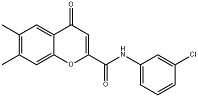 N-(3-chlorophenyl)-6,7-dimethyl-4-oxochromene-2-carboxamide Structural