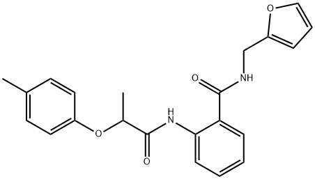 N-(furan-2-ylmethyl)-2-[2-(4-methylphenoxy)propanoylamino]benzamide Structural