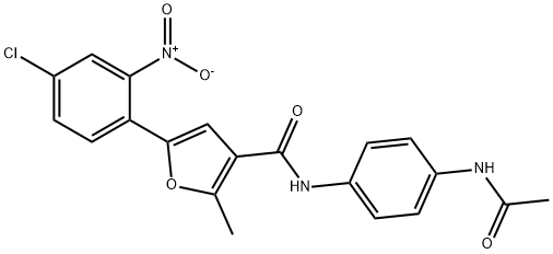 N-[4-(acetylamino)phenyl]-5-(4-chloro-2-nitrophenyl)-2-methylfuran-3-carboxamide Structural