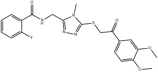 N-[(5-{[2-(3,4-dimethoxyphenyl)-2-oxoethyl]sulfanyl}-4-methyl-4H-1,2,4-triazol-3-yl)methyl]-2-fluorobenzamide Structural
