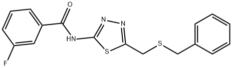 N-[5-(benzylsulfanylmethyl)-1,3,4-thiadiazol-2-yl]-3-fluorobenzamide Structural