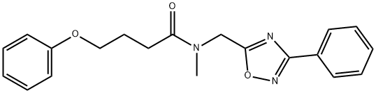 N-methyl-4-phenoxy-N-[(3-phenyl-1,2,4-oxadiazol-5-yl)methyl]butanamide Structural