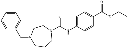 ethyl 4-{[(4-benzyl-1,4-diazepan-1-yl)carbonothioyl]amino}benzoate Structural