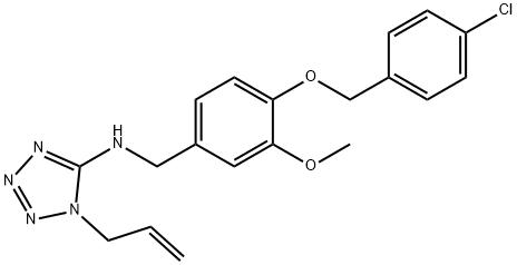 N-{4-[(4-chlorobenzyl)oxy]-3-methoxybenzyl}-1-(prop-2-en-1-yl)-1H-tetrazol-5-amine Structural