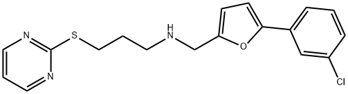 N-{[5-(3-chlorophenyl)-2-furyl]methyl}-N-[3-(2-pyrimidinylsulfanyl)propyl]amine Structural