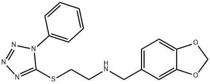 N-(1,3-benzodioxol-5-ylmethyl)-2-[(1-phenyl-1H-tetrazol-5-yl)sulfanyl]ethanamine Structural