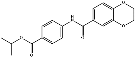 isopropyl 4-[(2,3-dihydro-1,4-benzodioxin-6-ylcarbonyl)amino]benzoate Structural