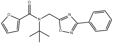 N-tert-butyl-N-[(3-phenyl-1,2,4-oxadiazol-5-yl)methyl]furan-2-carboxamide Structural