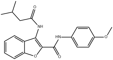 N-(4-methoxyphenyl)-3-(3-methylbutanamido)benzofuran-2-carboxamide Structural