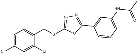 N-(3-{5-[(2,4-dichlorobenzyl)sulfanyl]-1,3,4-oxadiazol-2-yl}phenyl)acetamide Structural