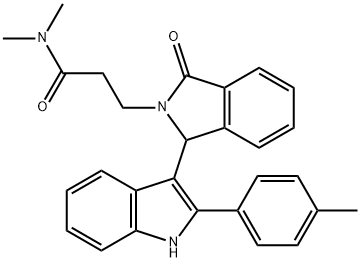 N,N-dimethyl-3-{1-[2-(4-methylphenyl)-1H-indol-3-yl]-3-oxo-1,3-dihydro-2H-isoindol-2-yl}propanamide Structural