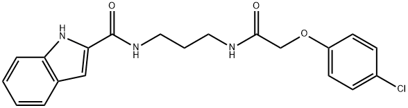 N-(3-{[(4-chlorophenoxy)acetyl]amino}propyl)-1H-indole-2-carboxamide Structural
