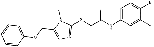 N-(4-bromo-3-methylphenyl)-2-{[4-methyl-5-(phenoxymethyl)-4H-1,2,4-triazol-3-yl]sulfanyl}acetamide Structural