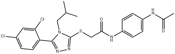 N-[4-(acetylamino)phenyl]-2-{[5-(2,4-dichlorophenyl)-4-(2-methylpropyl)-4H-1,2,4-triazol-3-yl]sulfanyl}acetamide Structural