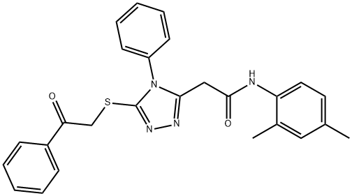 N-(2,4-dimethylphenyl)-2-{5-[(2-oxo-2-phenylethyl)sulfanyl]-4-phenyl-4H-1,2,4-triazol-3-yl}acetamide Structural