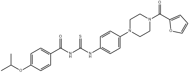 N-{4-[4-(2-furoyl)-1-piperazinyl]phenyl}-N'-(4-isopropoxybenzoyl)thiourea Structural