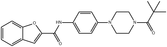 N-{4-[4-(2,2-dimethylpropanoyl)-1-piperazinyl]phenyl}-1-benzofuran-2-carboxamide Structural