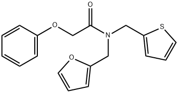 N-(furan-2-ylmethyl)-2-phenoxy-N-(thiophen-2-ylmethyl)acetamide Structural