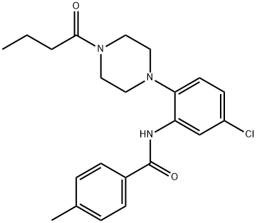N-[2-(4-butyryl-1-piperazinyl)-5-chlorophenyl]-4-methylbenzamide Structural