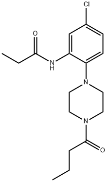 N-[2-(4-butanoylpiperazin-1-yl)-5-chlorophenyl]propanamide Structural