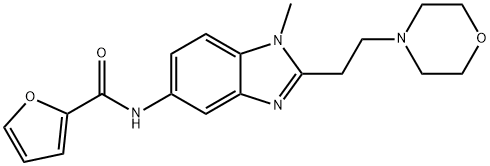 N-[1-methyl-2-(2-morpholin-4-ylethyl)benzimidazol-5-yl]furan-2-carboxamide Structural