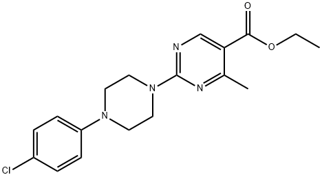 ethyl 2-[4-(4-chlorophenyl)piperazin-1-yl]-4-methylpyrimidine-5-carboxylate Structural