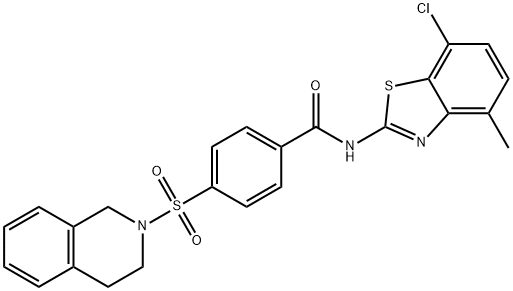 N-(7-chloro-4-methylbenzo[d]thiazol-2-yl)-4-((3,4-dihydroisoquinolin-2(1H)-yl)sulfonyl)benzamide Structural