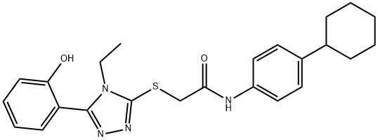 N-(4-cyclohexylphenyl)-2-{[4-ethyl-5-(2-hydroxyphenyl)-4H-1,2,4-triazol-3-yl]sulfanyl}acetamide Structural