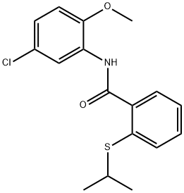 N-(5-chloro-2-methoxyphenyl)-2-(propan-2-ylsulfanyl)benzamide Structural