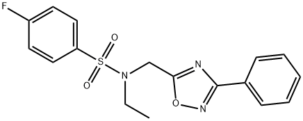 N-ethyl-4-fluoro-N-[(3-phenyl-1,2,4-oxadiazol-5-yl)methyl]benzenesulfonamide Structural