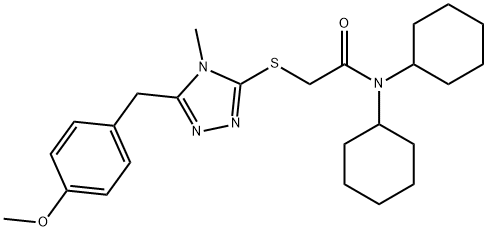 N,N-dicyclohexyl-2-{[5-(4-methoxybenzyl)-4-methyl-4H-1,2,4-triazol-3-yl]sulfanyl}acetamide Structural