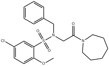 N-[2-(azepan-1-yl)-2-oxoethyl]-N-benzyl-5-chloro-2-methoxybenzenesulfonamide Structural